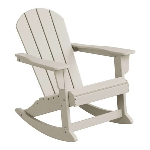 Outdoor Patio Rocking Adirondack Chair – Sand