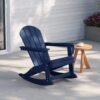 Outdoor Patio Rocking Adirondack Chair – Navy Blue