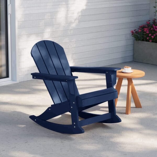 Outdoor Patio Rocking Adirondack Chair – Navy Blue